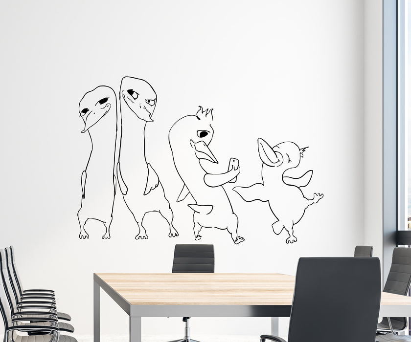 Wall Decal Funny Birds Ducks Animal Decor Vinyl Sticker (ed2143)