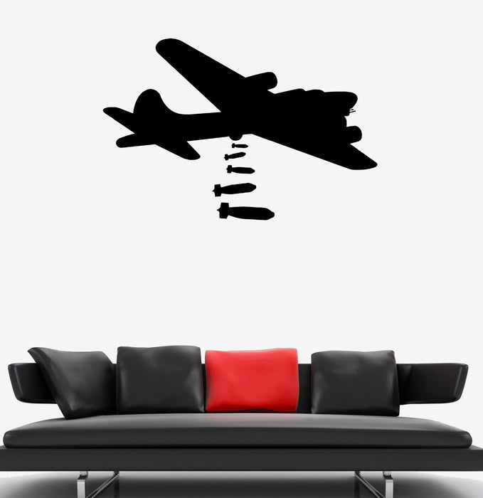 Wall Decal Airplane Military Bomber Fighter Vinyl Sticker (ed2155)