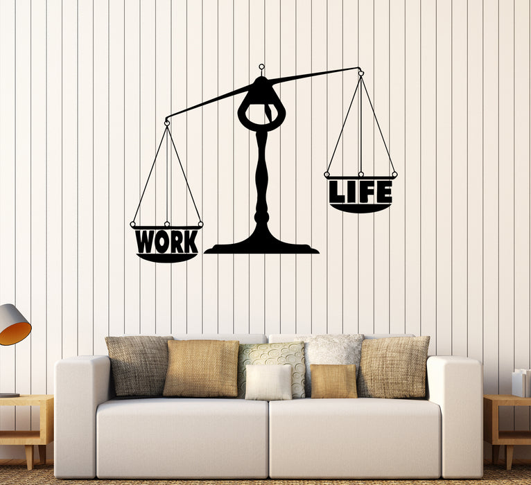 Wall Decal Scales Life Work Choice Office Decor Vinyl Sticker (ed2160)