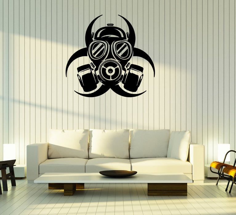 Autocollant mural en vinyle avec motif de danger pour masque à gaz radioactif (ed2165)