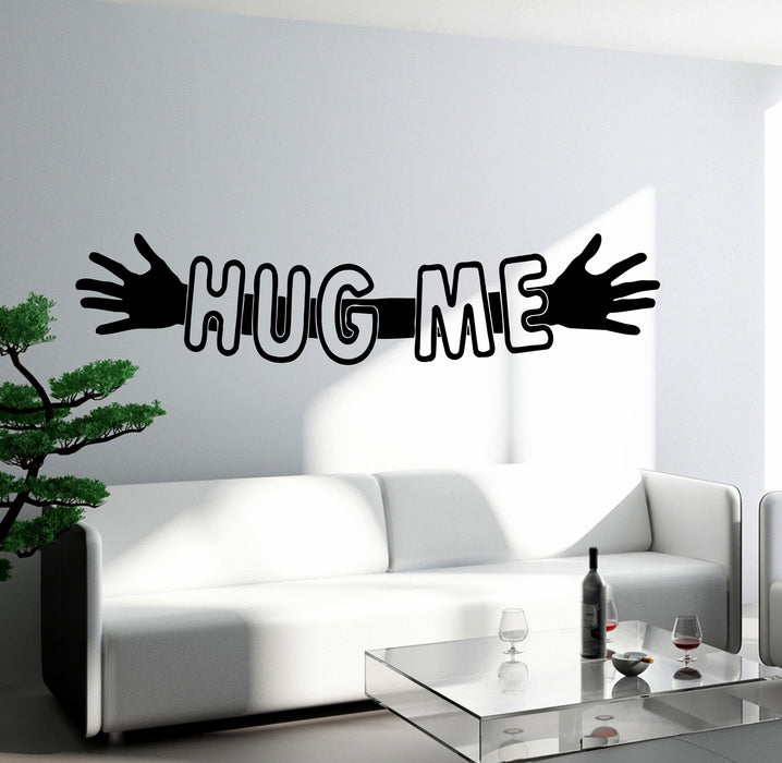 Наклейка на стену Hug Me Words Hands Decor Виниловая наклейка (ed2166)