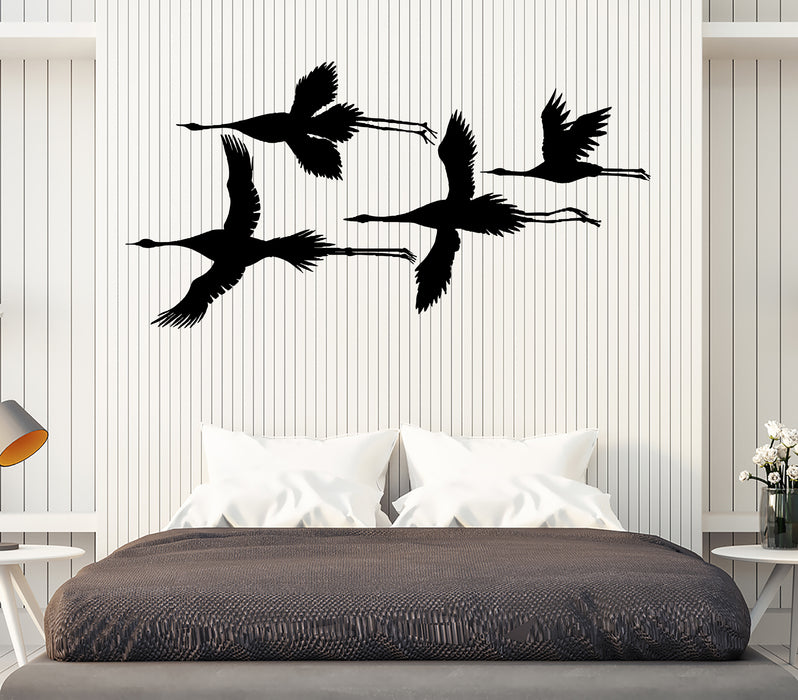 Wall Decal Bird Flock Cranes Flight Vinyl Sticker (ed2167)