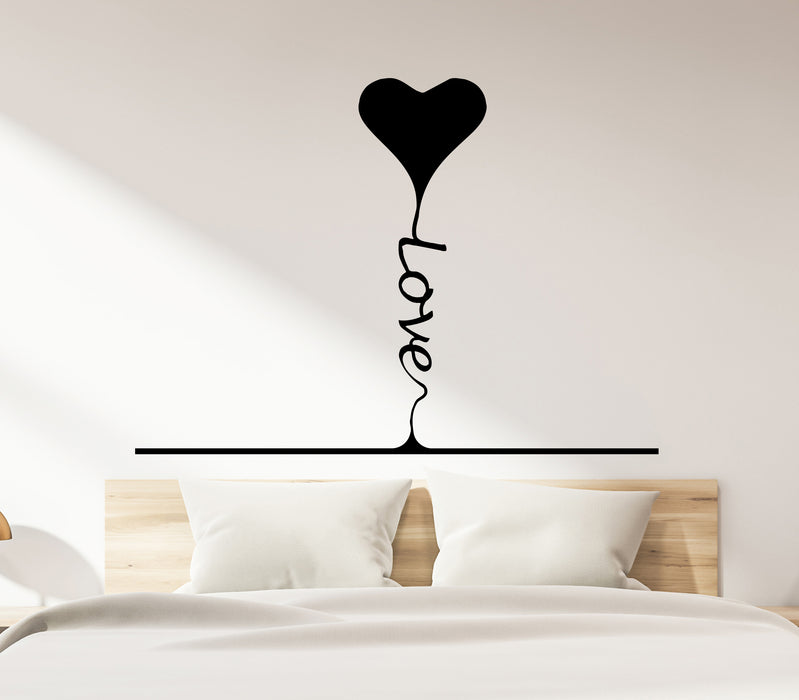 Wall Decal Love Word Heart Romance Lettering Vinyl Sticker (ed2174)