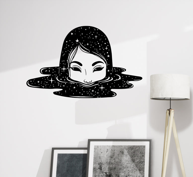 Wall Decal Girl Water Sky Fantasy Whirlpool Vinyl Sticker (ed2175)