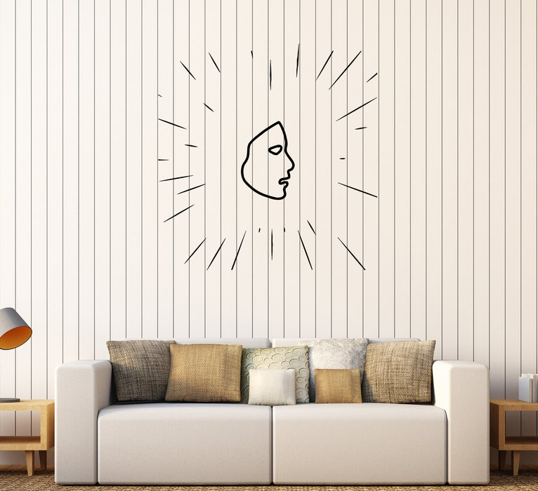 Наклейка на стену с изображением силуэта маски для лица, декоративная виниловая наклейка (ed2187)
