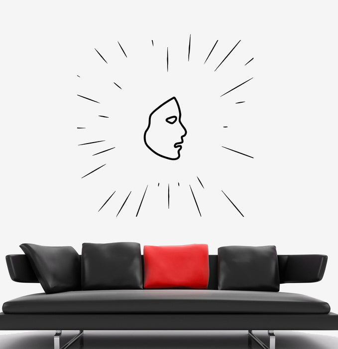 Наклейка на стену с изображением силуэта маски для лица, декоративная виниловая наклейка (ed2187)