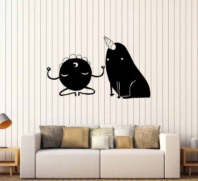 Wall Decal Monsters Funny Unicorn Fantastic Animals Vinyl Sticker (ed2188)