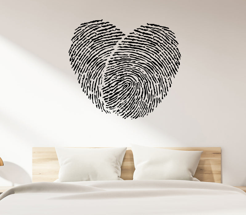 Wall Decal Fingerprints Heart Couple Love Symbol Vinyl Sticker (ed2189)
