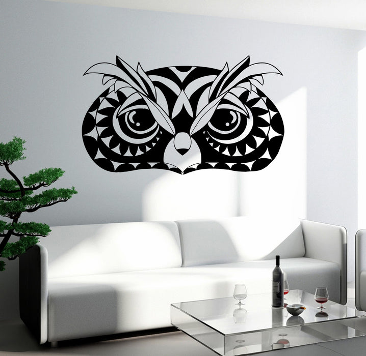 Wall Decal Owl Head Bird Pattern Vinyl Sticker (ed2190)
