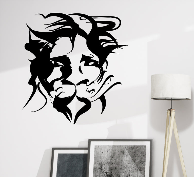 Wall Decal Lion Head Art Animal Abstract Vinyl Sticker (ed2196)