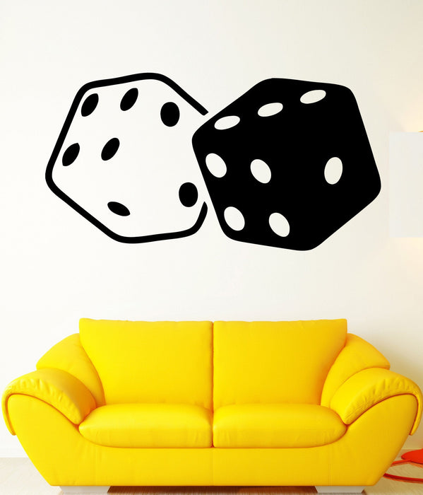 Wall Decal Cubes Dice Gambling Luck Casino Mural Vinyl Decal Unique Gift (ed323)