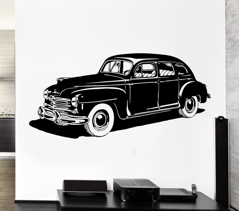 Wall Decal Car Vehicle Wheel Leather Retro Classic Mural Vinyl Decal Unique Gift (ed328)