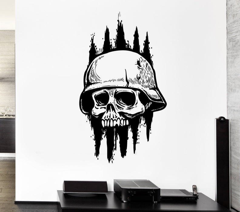 Wall Decal Skull Skeleton Army Soldier Dead Death Zombie Vinyl Decal Unique Gift (ed340)