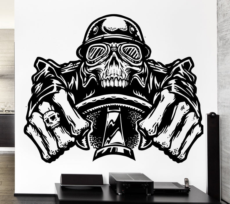 Wall Decal Skeleton Zombie Corpse Monster Racer Driver Vinyl Decal Unique Gift (ed342)