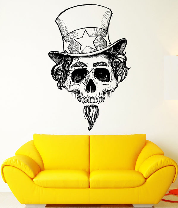 Wall Decal Skull Cylinder Magician Illusionist Skeleton Vinyl Decal Unique Gift (ed343)
