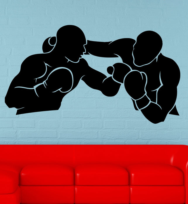 Wall Decal Boxing Sport Athlete Sparring Fight Beat Ring Vinyl Decal Unique Gift (ed356)