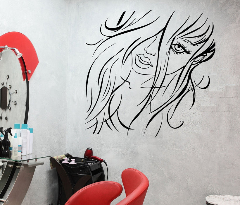 Wall Decal Sexy Girl Beautiful Woman Beauty Salon Vinyl Decal Unique Gift (ed361)