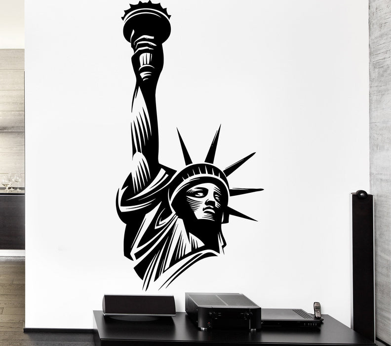 Sticker mural Statue de la Liberté de l'Amérique Sculpture de New York Sticker en vinyle Cadeau unique (ed363)