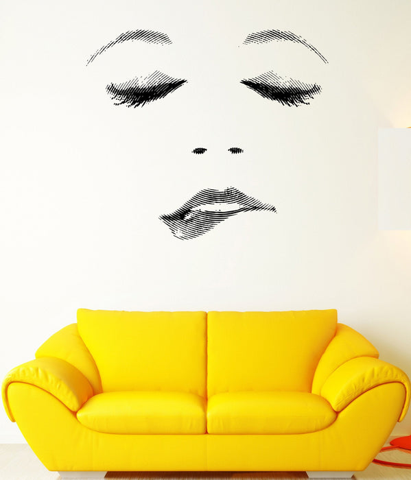 Wall Decal Sexy Girl Face Emotion Passion Lips Desire Vinyl Decal Unique Gift (ed365)