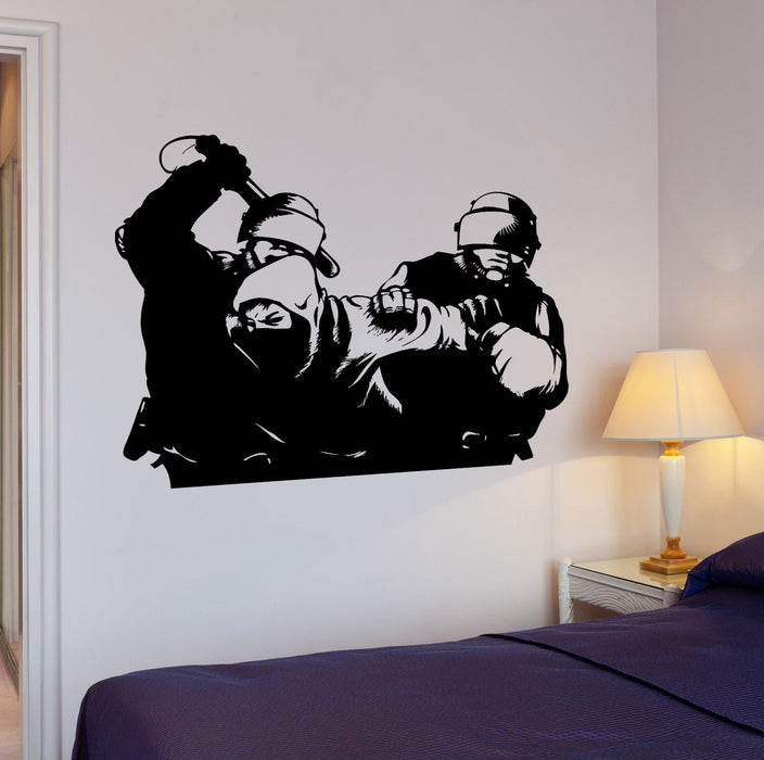 Wall Decal Crime Police Outlaw Bandit Mask Lawless Mural Vinyl Decal Unique Gift (ed371)