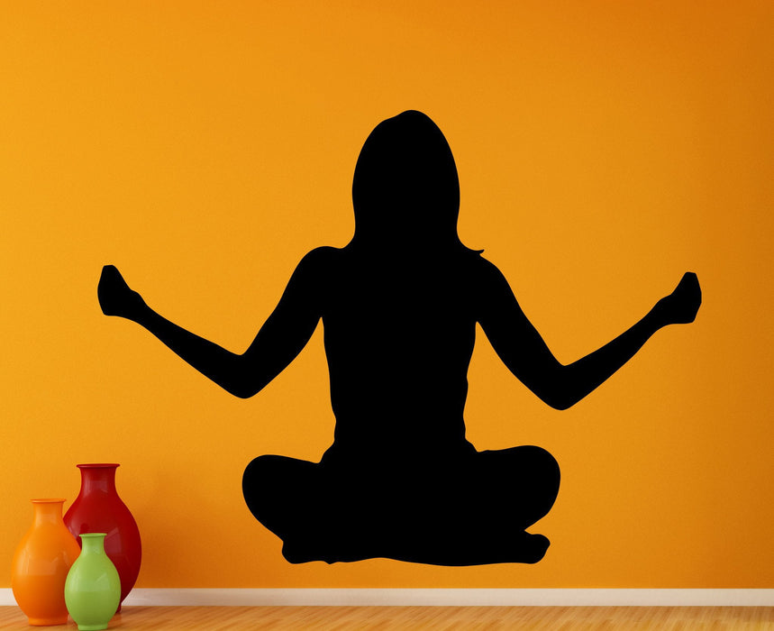 Wall Decal Sport Yoga Zen Meditation Lotus Pose Health Vinyl Decal Unique Gift (ed384)