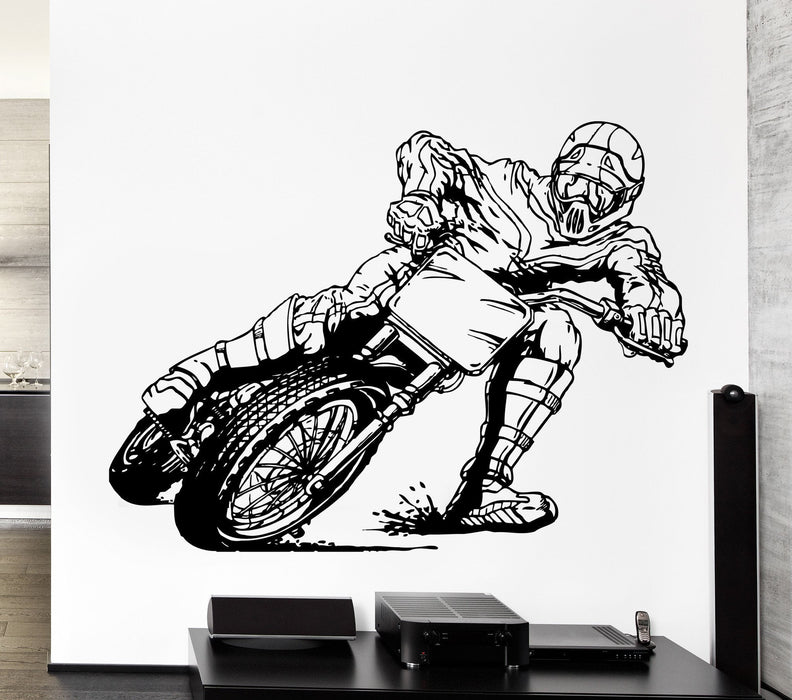 Wall Decal Extreme Sports Motorcycle Racing Speed Biker Vinyl Decal Unique Gift (ed393)