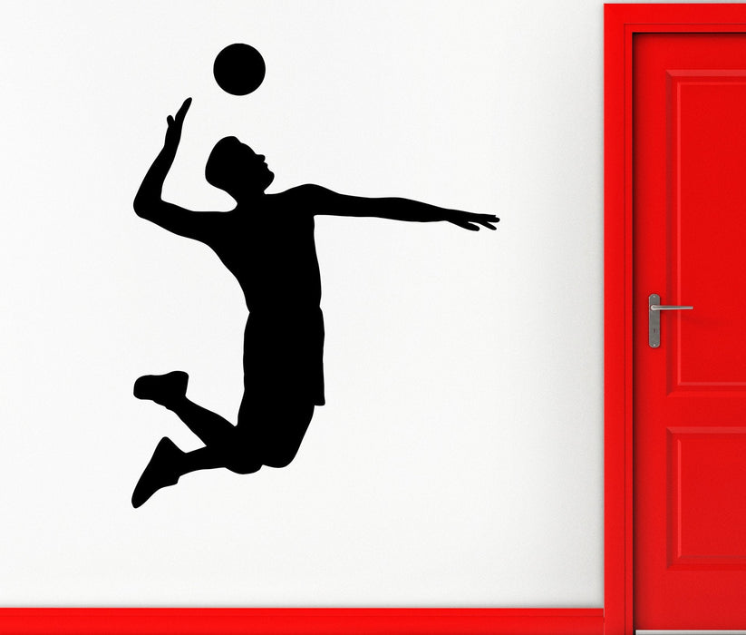 Wall Decal Vinyl Sticker Volleyball Game Sport Player Jump Ball Hit Feed Unique Gift (ed425)