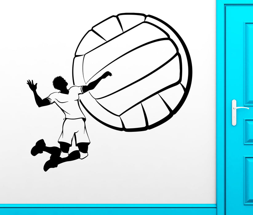 Wall Vinyl Sticker Decal Volleyball Game Sport Ball Player Leap Feed Unique Gift (ed429)