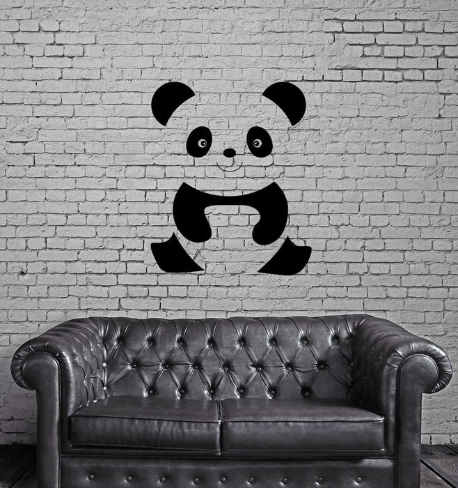 Wall Decal Animal Cheerful Baby Panda Cartoon Kids Room Vinyl Stickers Unique Gift (ed444)