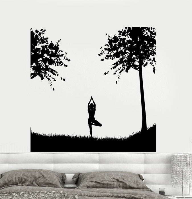 Wall Decal Yin Yang Relaxation Decor Yoga Sports Nature Health Beauty Unique Gift (ed474)