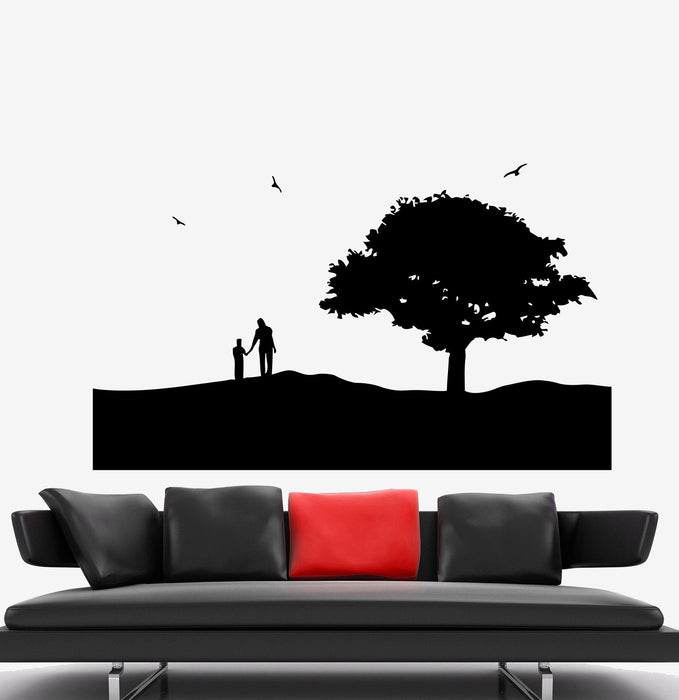 Wall Stickers Vinyl Decal Nature Birds Family Tree Family Son Walk Unique Gift (ed475)