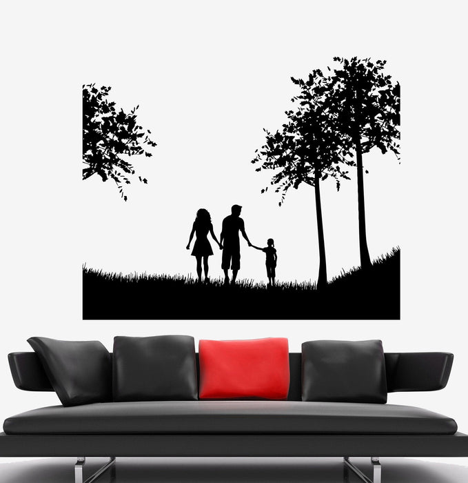 Wall Decal Family Nature Walk Child Mother Father Park Vinyl Stickers Unique Gift (ed476)