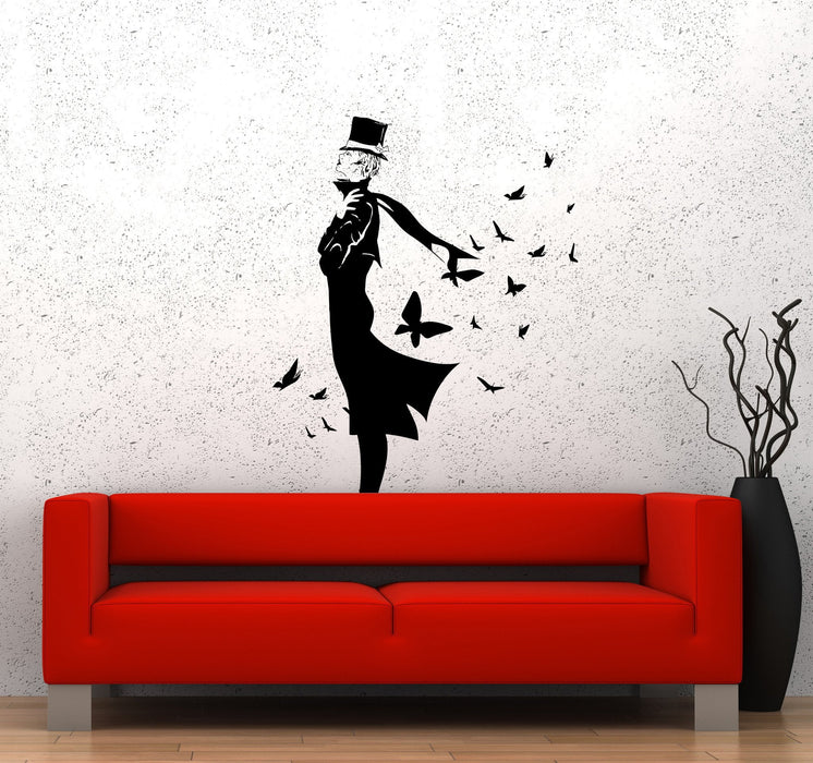 Wall Decal Fashion Clothing Glamour Butterfly Cylinder Vinyl Stickers Unique Gift (ed490)