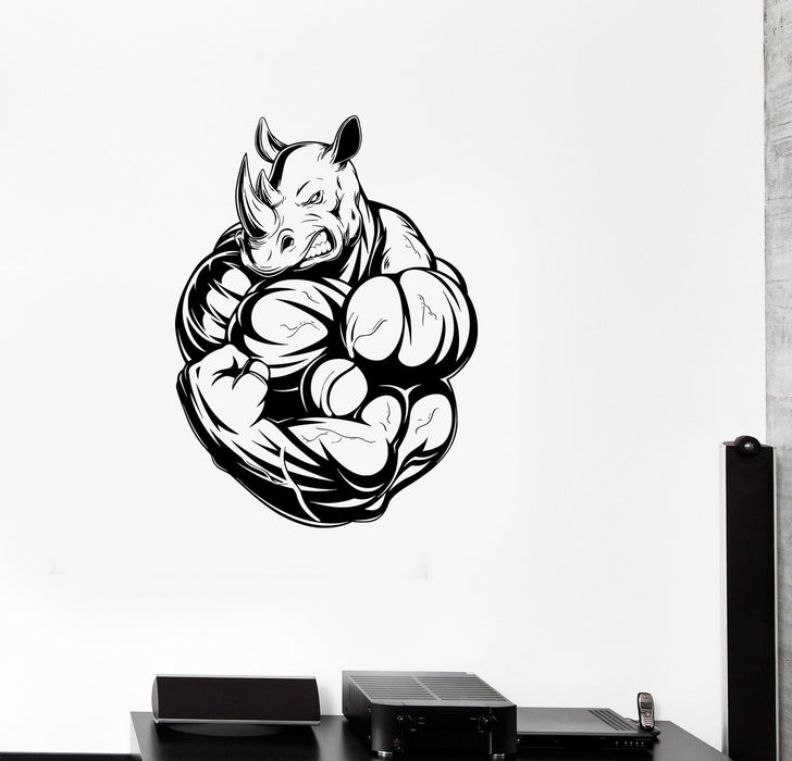 Wall Vinyl Sticker Decal Power Sport Fitness Bodybuilding Rhino Muscles Unique Gift (ed493)