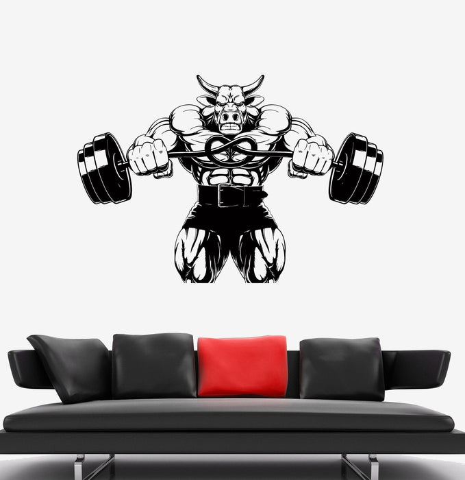 Decal Wall Bull Anger Aggression Strength Sports Muscles Vinyl Sticker Unique Gift (ed497)