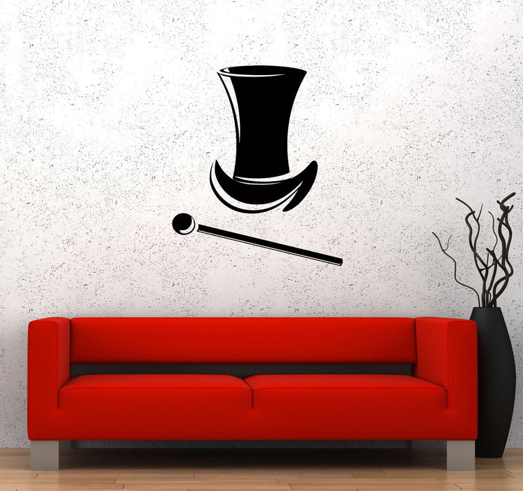 Autocollant mural en vinyle pour gentleman, chapeau de théâtre, cavalier, éthique, costume d'homme, cadeau unique (ed499)