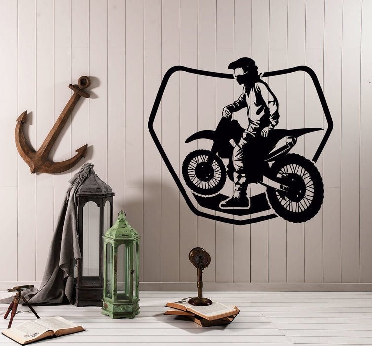 Wall Sticker Bike Biker Drive Speed Race Track Motorcycle Vinyl Decal ...