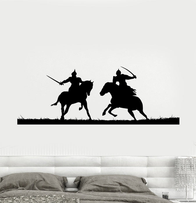 Decal Wall Vinyl Sticker Knights Duel Vikings Warriors Middle Ages Unique Gift (ed537)