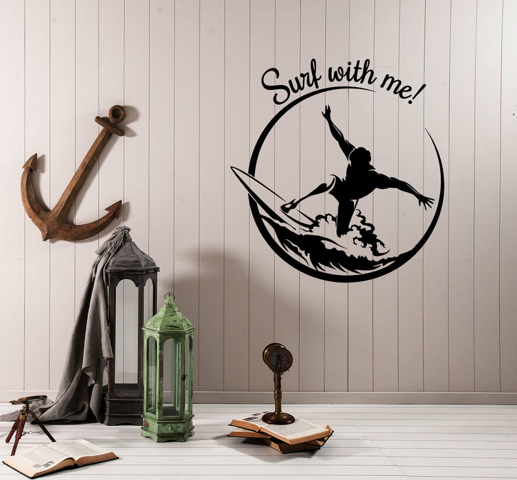 Wall Vinyl Sticker Decal Sports Decor Garage Surfer Surfing Wave Extreme Unique Gift (ed541)