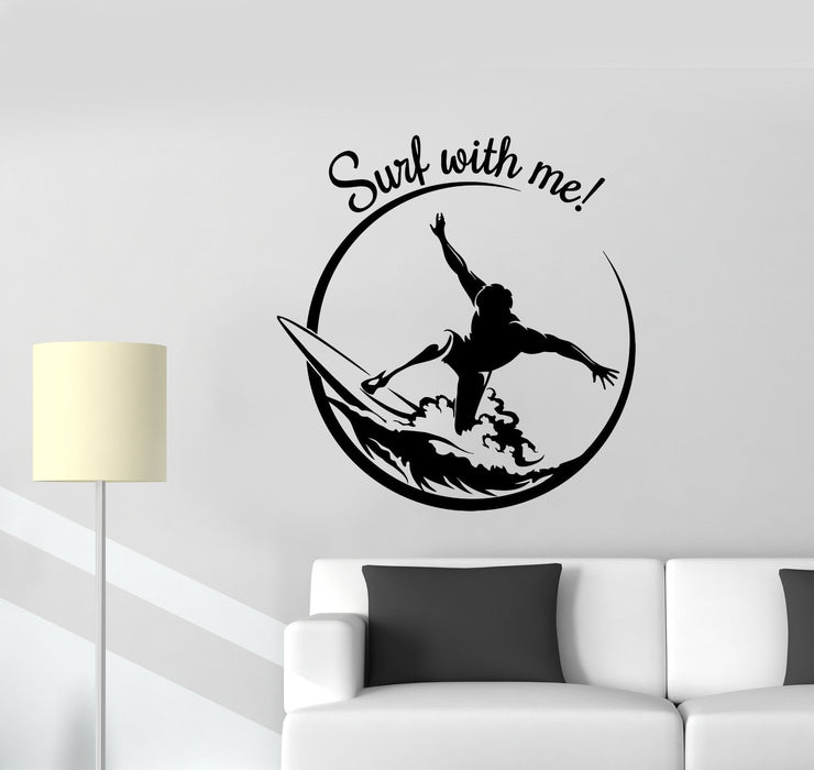 Wall Vinyl Sticker Decal Sports Decor Garage Surfer Surfing Wave Extreme Unique Gift (ed541)