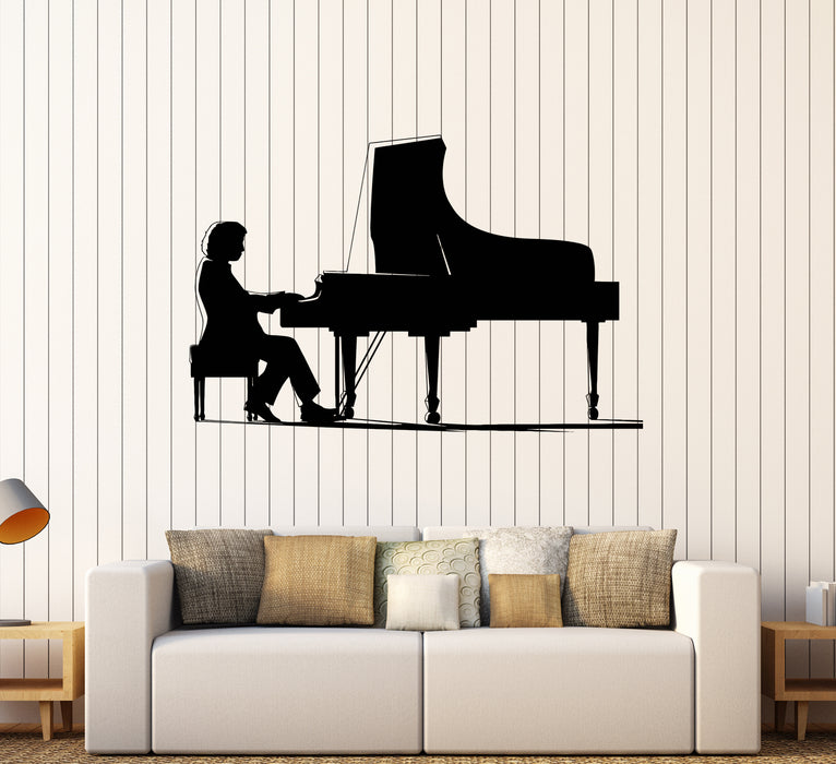 Wall Decal Royal Melody Music Musician Concert Scene Piano Vinyl Decal Unique Gift (ed551)