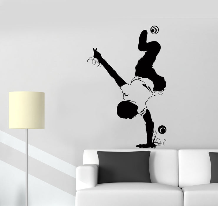 Wall Decal Sport Dance Decor Break Dancer Youth Acrobatics Vinyl Decal Unique Gift (ed563)