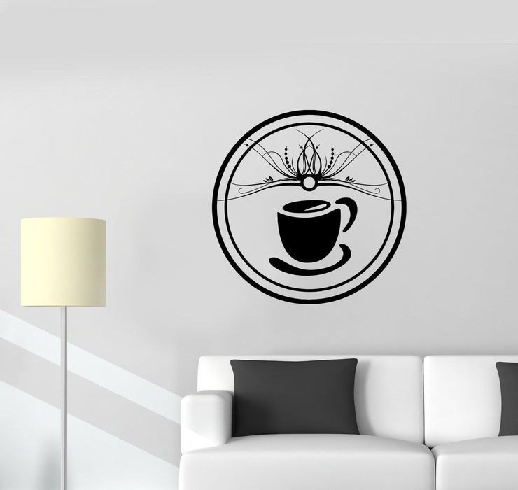 Wall Decal Pattern Coffee Cup Tae Kitchen Vinyl Sticker Unique Gift (ed576)