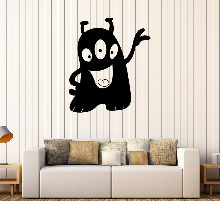 Wall Decal Funny Cartoon Monster Children's Room Vinyl Sticker Unique Gift (ed578)