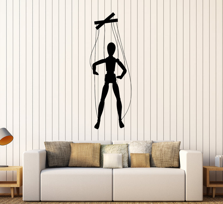 Wall Decal Doll Toy Puppet For Children Silhouettes Vinyl Sticker Unique Gift(ed582)