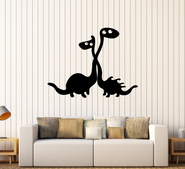 Wall Decal Monsters Dinosaurs Funny Kids Lizards Whelps Vinyl Sticker Unique Gift (ed583)