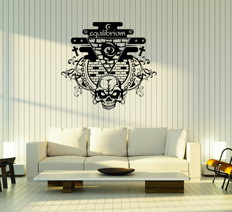 Wall Decal Equilibrium Skull Eye Surveillance Conspiracy Vinyl Sticker Unique Gift (ed588)