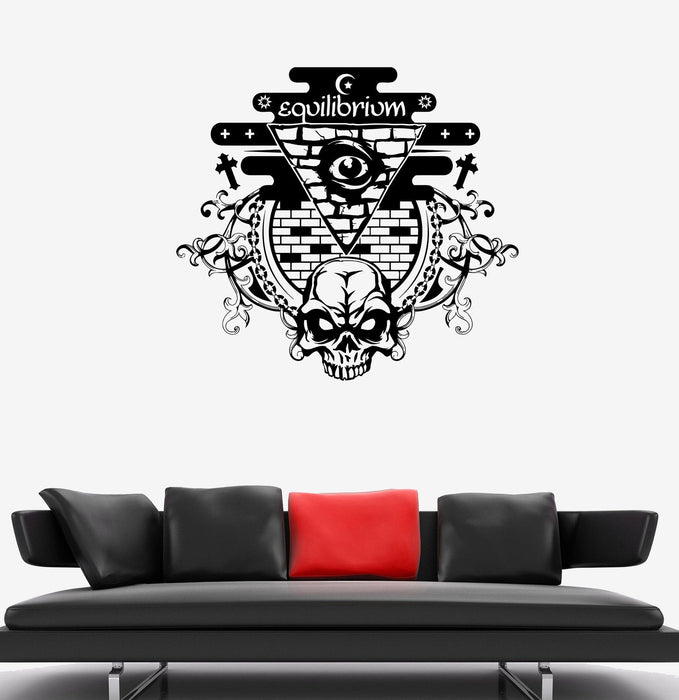 Wall Decal Equilibrium Skull Eye Surveillance Conspiracy Vinyl Sticker Unique Gift (ed588)