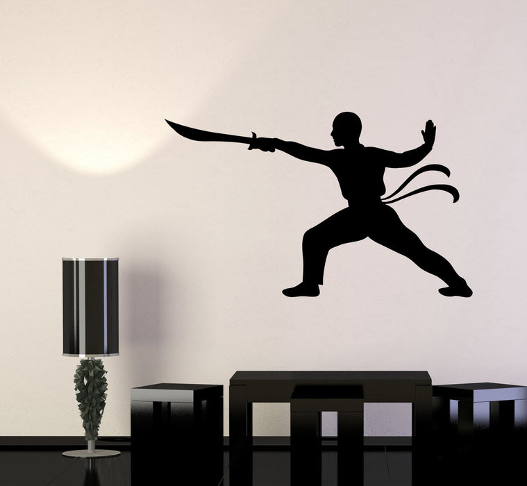 Wall Decal Sword Warrior Martial Arts Samurai Japan Vinyl Sticker Unique Gift (ed592)