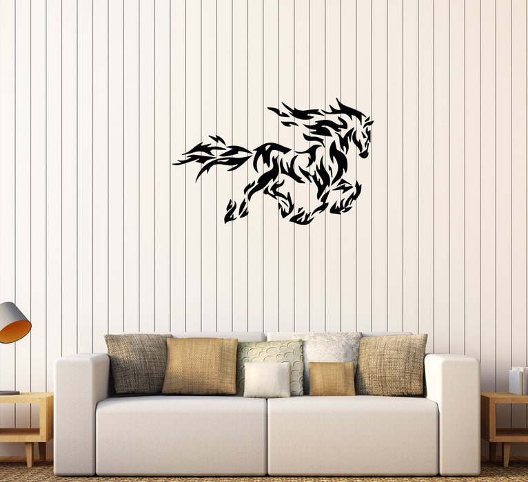 Wall Decal Horse Silhouette Ornament Animal Mane Vinyl Sticker Unique Gift (ed611)